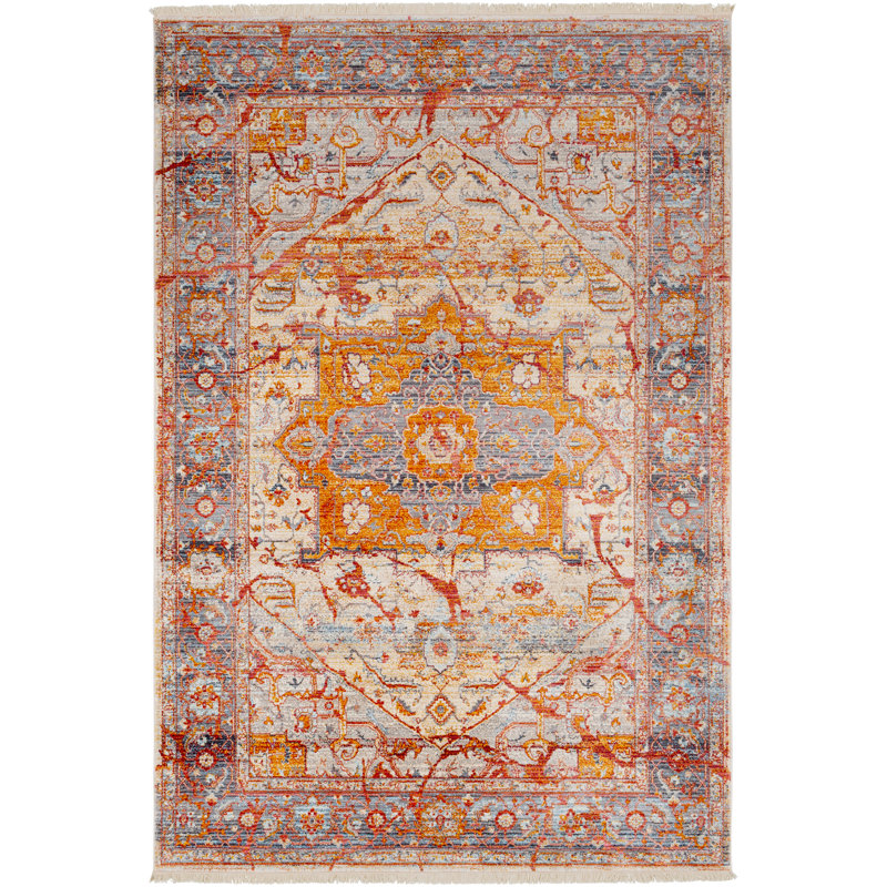 Three Posts Mendelsohn Oriental Vintage Persian Traditional Red/Orange